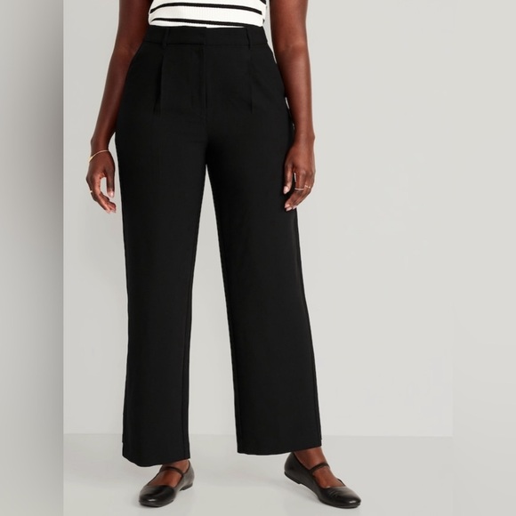NWT! Black Extra High-Waisted Pleated Taylor Wide-Leg Trouser Suit Pants 💎 - Picture 2 of 7